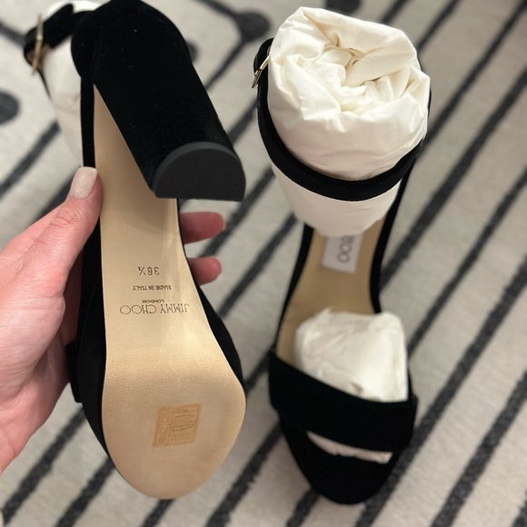 SOLD - Jimmy Choo Holly 120 | Black Velvet - Picture 7 of 8